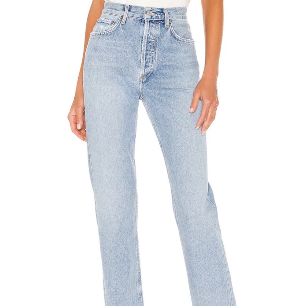 Agolde Women's Light Blue Straight Leg Jeans